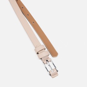 

Ремень женский, ширина 1,5 см, винт, пряжка серебро, цвет бежевый