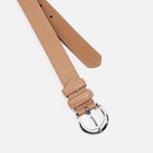 Ремень женский, ширина 2,5 см, винт, пряжка металл, цвет тёмно-бежевый - фото 22385879