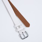 Ремень женский, ширина 2,5 см, винт, пряжка металл, цвет белый - фото 22385903