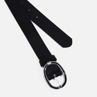 Ремень женский, ширина 3 см, винт, пряжка металл со вставкой, цвет чёрный - фото 22385990