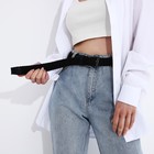 Ремень, ширина 3.5 см, резинка, пряжка металл, цвет чёрный - Фото 3