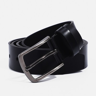 Ремень мужской, ширина 4 см, винт, пряжка металл, цвет чёрный