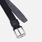 Ремень мужской, ширина 3,5 см, винт, пряжка металл, цвет чёрный - фото 22386172