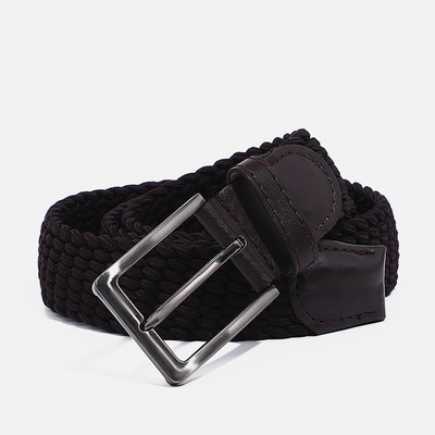 Ремень, ширина 3.5 см, резинка, пряжка металл, цвет коричневый