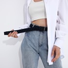 Ремень, ширина 3.5 см, резинка, пряжка металл, цвет тёмно-синий - фото 22386278