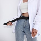 Ремень, ширина 3.5 см, резинка, пряжка металл, цвет серый - фото 22386281