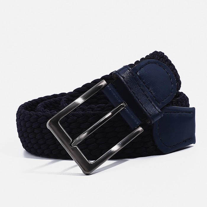 

Ремень, ширина 3.5 см, резинка, пряжка металл, цвет синий