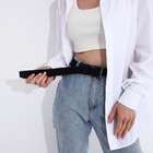 Ремень, ширина 3.5 см, резинка, пряжка металл, цвет синий - фото 22386284