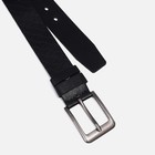 Ремень мужской, ширина 4 см, винт, пряжка металл, цвет чёрный - фото 22386309