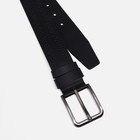 Ремень мужской, ширина 4 см, винт, пряжка металл, цвет чёрный - фото 24427419