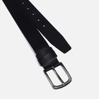 Ремень мужской, ширина 4 см, винт, пряжка металл, цвет чёрный - фото 24250346