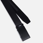 Ремень мужской, ширина 4 см, автомат, пряжка металл, цвет чёрный - фото 22386423