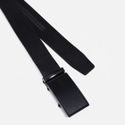 Ремень мужской, ширина 4 см, автомат, пряжка металл, цвет чёрный - фото 22386459