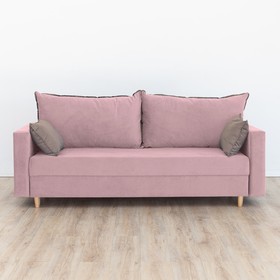 Прямой диван «Венеция», механизм еврокнижка, велюр, цвет пыльная роза