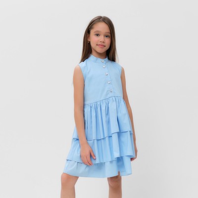 Платье для девочки MINAKU: Cotton collection, голубое, рост 122 см