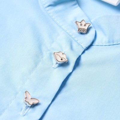 Платье для девочки MINAKU: Cotton collection на пуговицах, голубое, рост 134 см
