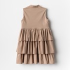 Платье для девочки MINAKU: Cotton collection, бежевое, рост 116 см - Фото 11