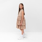 Платье для девочки MINAKU: Cotton collection цвет бежевый, р-р 128 - Фото 3