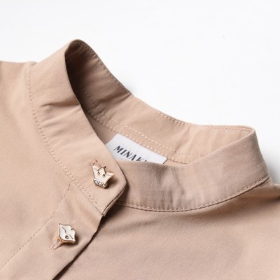 Платье для девочки MINAKU: Cotton collection на пуговицах, бежевое, рост 128 см