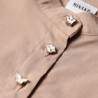 Платье для девочки MINAKU: Cotton collection на пуговицах, бежевое, рост 128 см