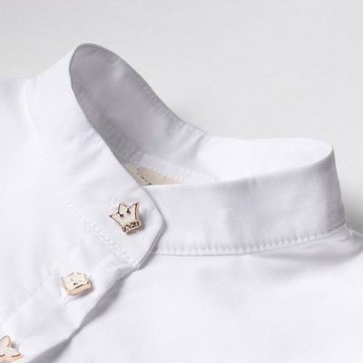 Платье для девочки MINAKU: Cotton collection на пуговицах, белое, рост 116 см