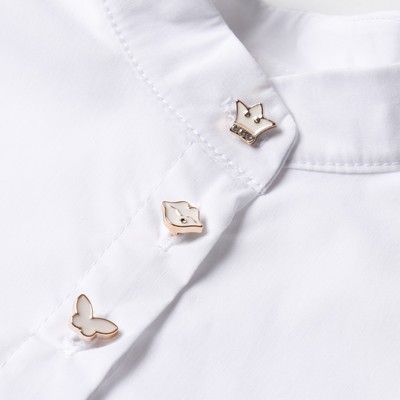 Платье для девочки MINAKU: Cotton collection на пуговицах, белое, рост 116 см