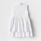 Платье для девочки MINAKU: Cotton collection на пуговицах, белое, рост 122 см - Фото 13