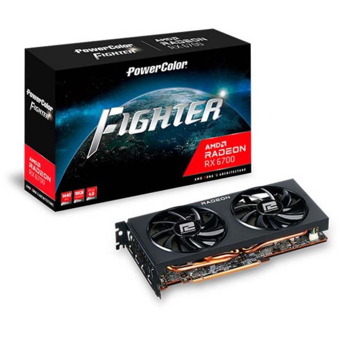 Видеокарта PowerColor AXRX 6700 10GBD6-3DH/OC, RX 670010 10 Гб, GDDR6, HDMI, DP - фото 51312557