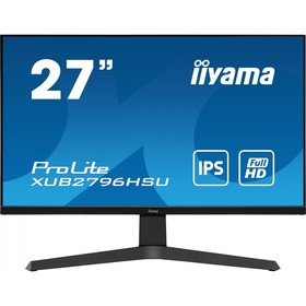 Монитор Iiyama ProLite XUB2796HSU-B1, 27", IPS, 1920x1080, 75Гц, 1 мс, HDMI, DP, чёрный