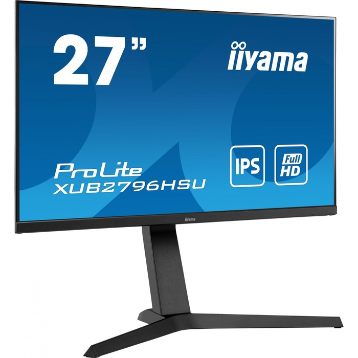 Монитор Iiyama ProLite XUB2796HSU-B1, 27", IPS, 1920x1080, 75Гц, 1 мс, HDMI, DP, чёрный - фото 51312602