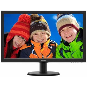 Монитор Philips 243V5QHSBA (00/01), 23.6", VA, 1920x1080, 60Гц, 8 мс, HDMI, DVI, VGA, чёрный   98283