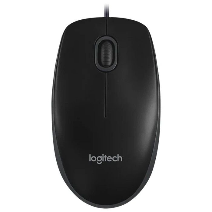 Мышь Logitech B100, проводная, оптическая, 1000 dpi, 1.8 м, черная - фото 51435643