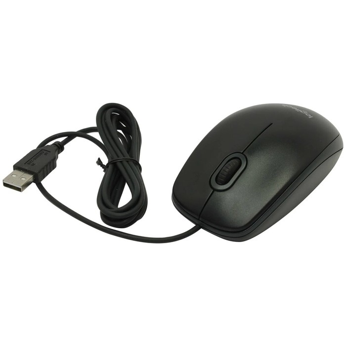 Мышь Logitech B100, проводная, оптическая, 1000 dpi, 1.8 м, черная - фото 51435646