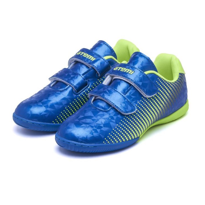 Бутсы футбольные Atemi SBA-006 INDOOR KIDS, синий/ярко-салатовый, размер 32 - Фото 1