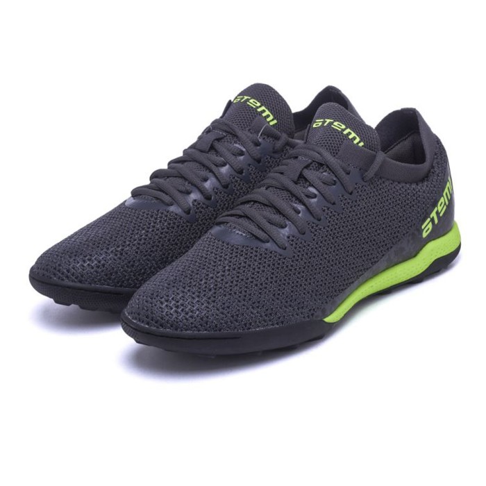 Бутсы футбольные Atemi SBA-003 TURF KIDS, размер 34, серые, салатовые - Фото 1