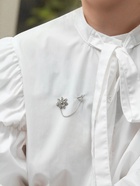 Булавка «Цветочек» с цепочкой, 5 см, цвет белый в серебре - Фото 2