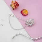 Булавка «Цветочек» с цепочкой, 5 см, цвет белый в серебре - Фото 6