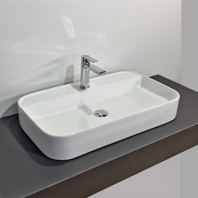 Раковина накладная Comforty 78574-70, прямоугольная, цвет белый, 70 см
