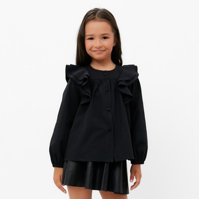 Рубашка для девочки KAFTAN, чёрная, размер 34 (122-128 см)
