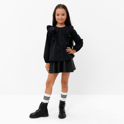 Рубашка для девочки KAFTAN, чёрная, размер 34 (122-128 см)