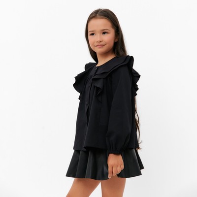 Рубашка для девочки KAFTAN, чёрная, размер 34 (122-128 см)