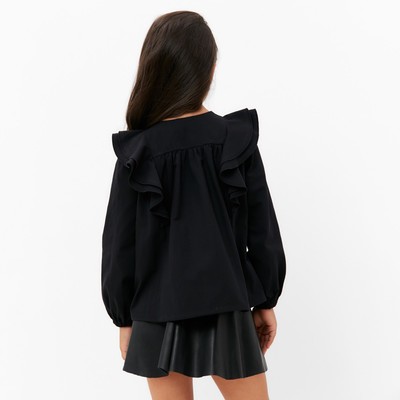 Рубашка для девочки KAFTAN, чёрная, размер 34 (122-128 см)