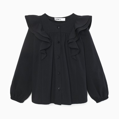 Рубашка для девочки KAFTAN, чёрная, размер 34 (122-128 см)
