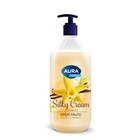 Крем-мыло AURA Silky Cream шелк и ваниль, 1000 мл - фото 10674555