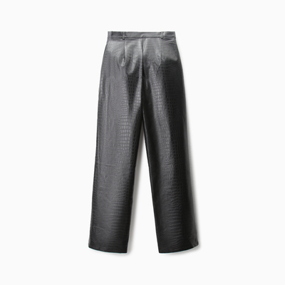Брюки женские из экокожи прямые MINAKU: Eco leather, чёрные, размер 44