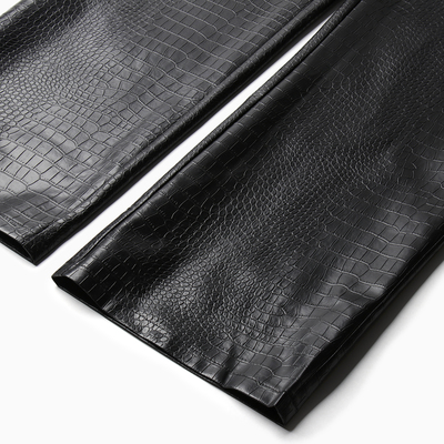 Брюки женские из экокожи прямые MINAKU: Eco leather, чёрные, размер 44