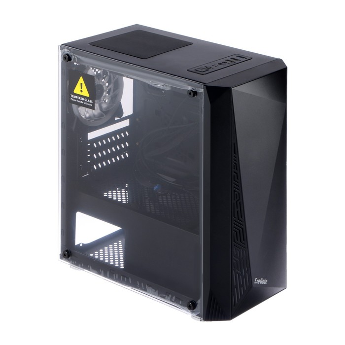 Корпус ExeGate Minitower Mistery R2, без БП, mATX, 2хUSB 2.0+1хUSB 3.0,с подсветкой, черный - фото 51313126