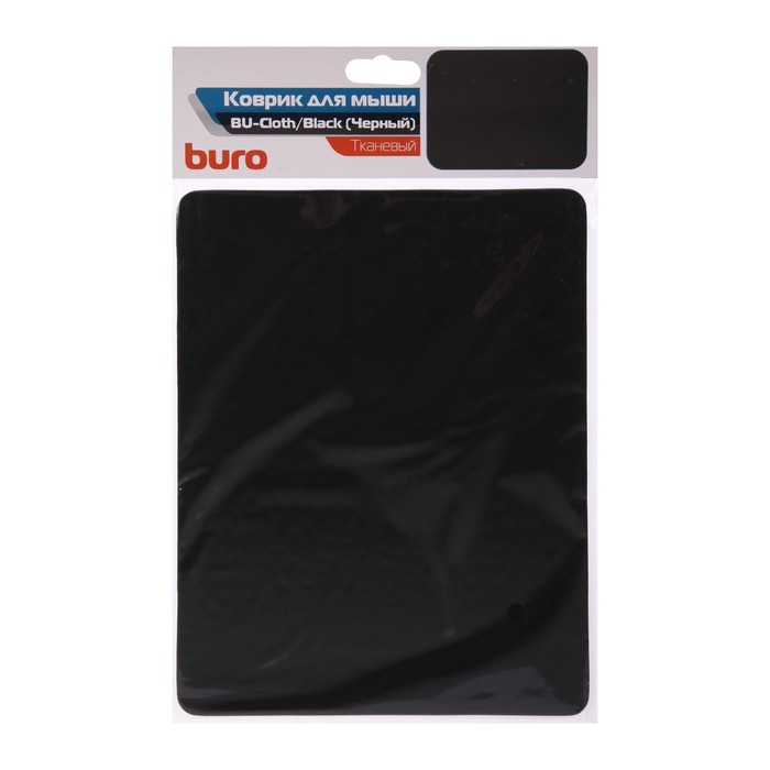 Коврик для мыши Buro BU-CLOTH , 230x180x3мм, чёрный - Фото 1