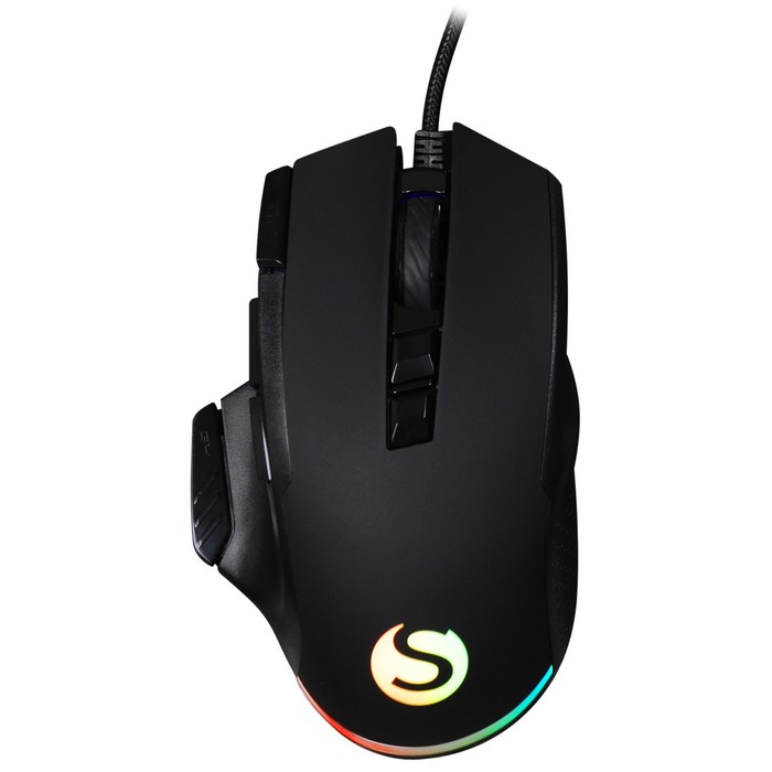 Мышь SunWind SW-M850G, игровая, проводная, 6400 dpi, USB, подсветка, чёрная - фото 51313224