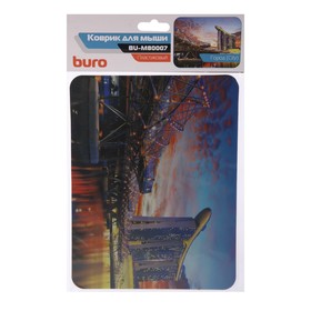 Коврик для мыши Buro BU-M80007, 230x180x2мм, рис. 'Город'